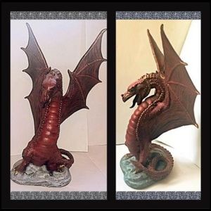 Large Mystical Red Dragon Ceramic Decor!!!